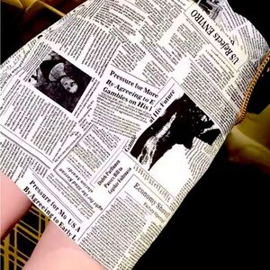 Newspaper Print Mini Skirt Asian Size XL (Never Worn)